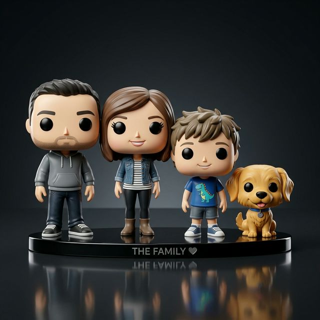 Família em miniatura 3D